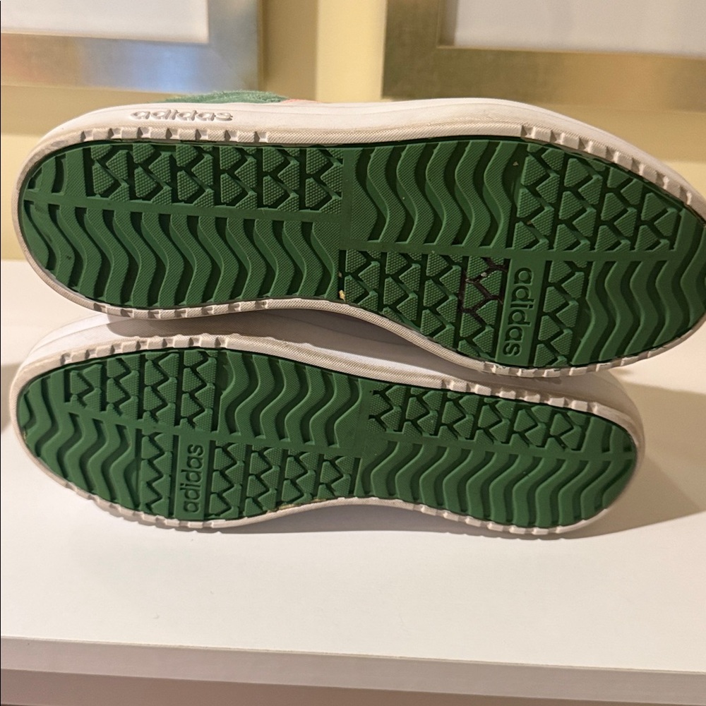 adidas VL Court Bold Sneakers in Green with Pink Stripes Women’s size 8 - Picture 5 of 7